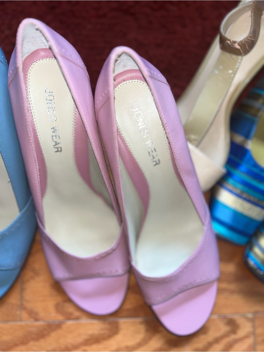Jones Wear Lilac Open-Toe Pumps